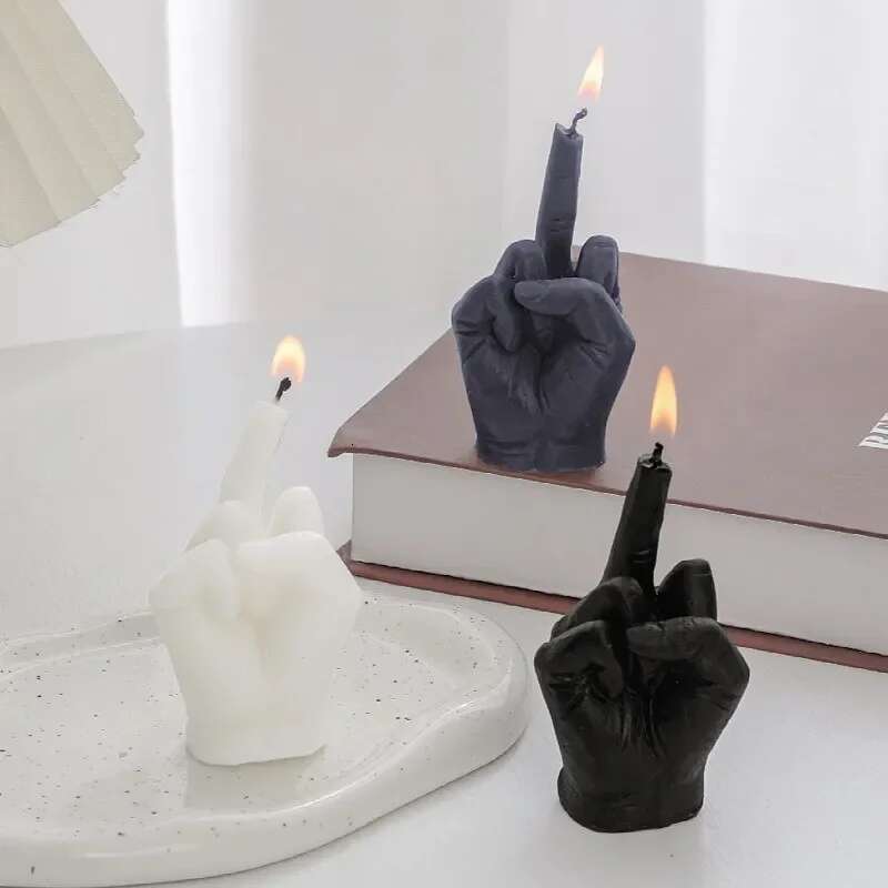 Ornaments Birthday Creative Middle Finger Shaped Gesture Scented Candles Niche Funny Quirky Gifts Home Decoration