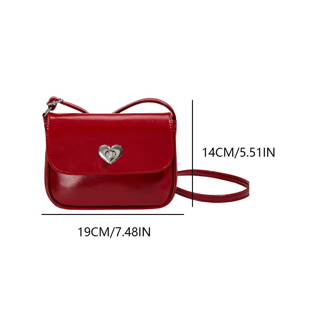 Fashion Heart-shaped Lock Shoulder Bag PU Leather Underarm Bag Luxury Designer Crossbody Purse Solid Color for Women