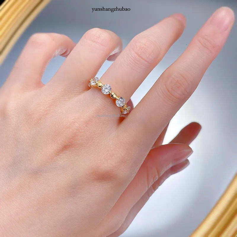 14K Gold Moissanite Dia Ring 100% Sterg Sier Party Wedding Band Rings for Women Men Engagement Jewelry Gift Free shipping