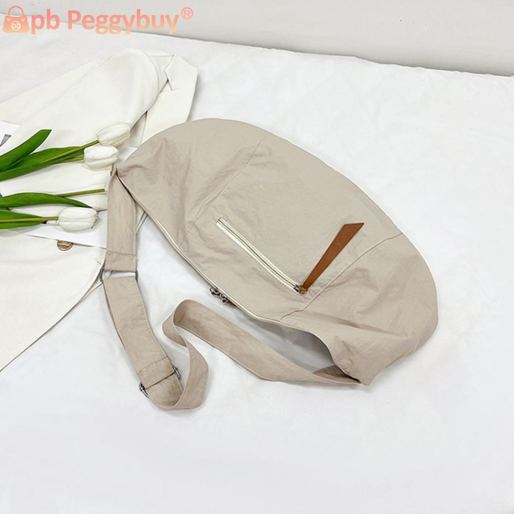 Women Dumpling Bag Half Moon Bag Adjustable Strap Travel Sling Bag Zip Closure Solid Color Shoulder Bag Hobo Sling Bag