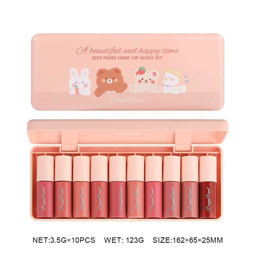 Mini 0 color cartoon moisturizing lipstick set box waterproof non stick durable mirror sample lipstick female lipstick gloss W250312