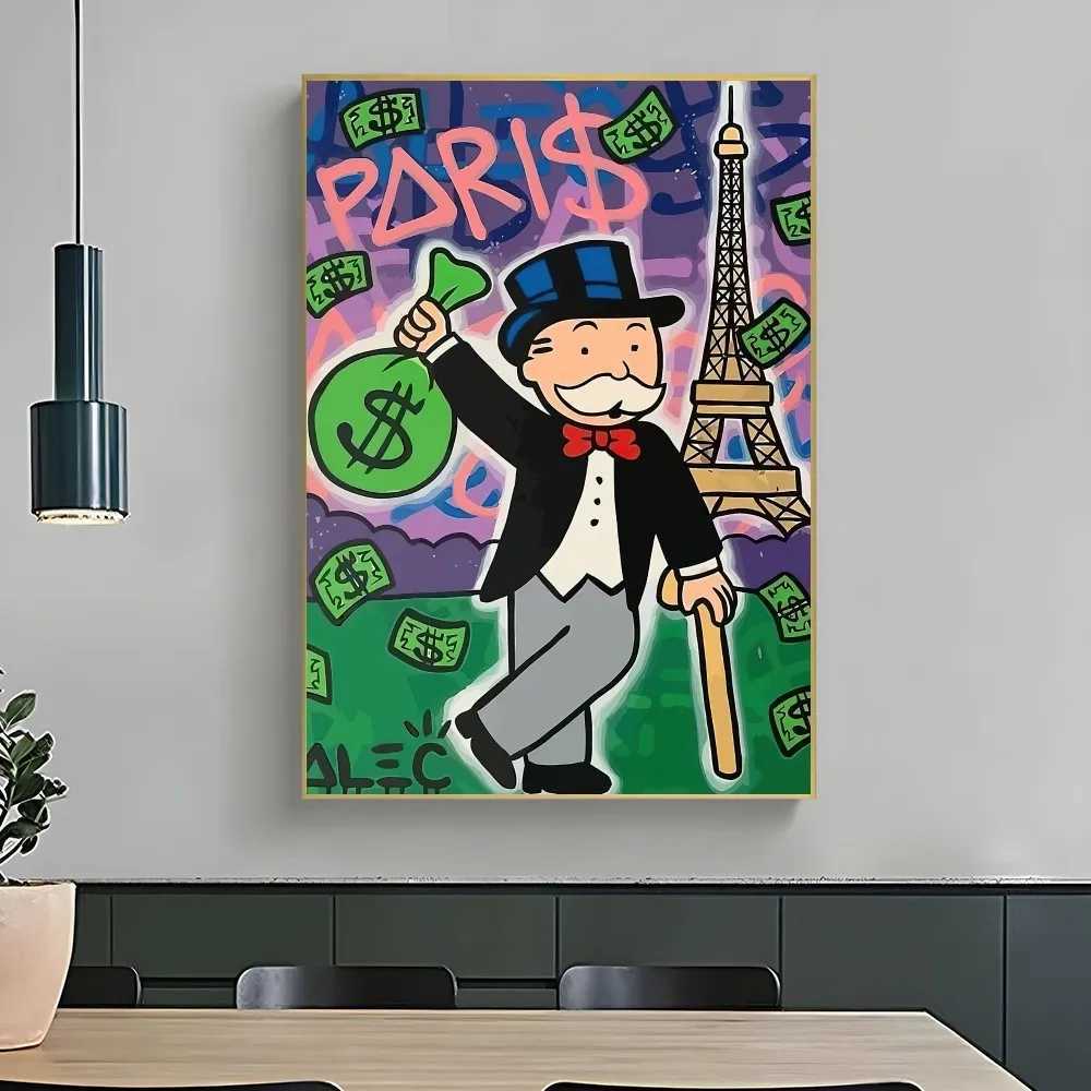 1 Alec Monopoly and Inspiring Money poster self-adhesive art waterproof paper sticker coffee shop bar room wall decoration X241107