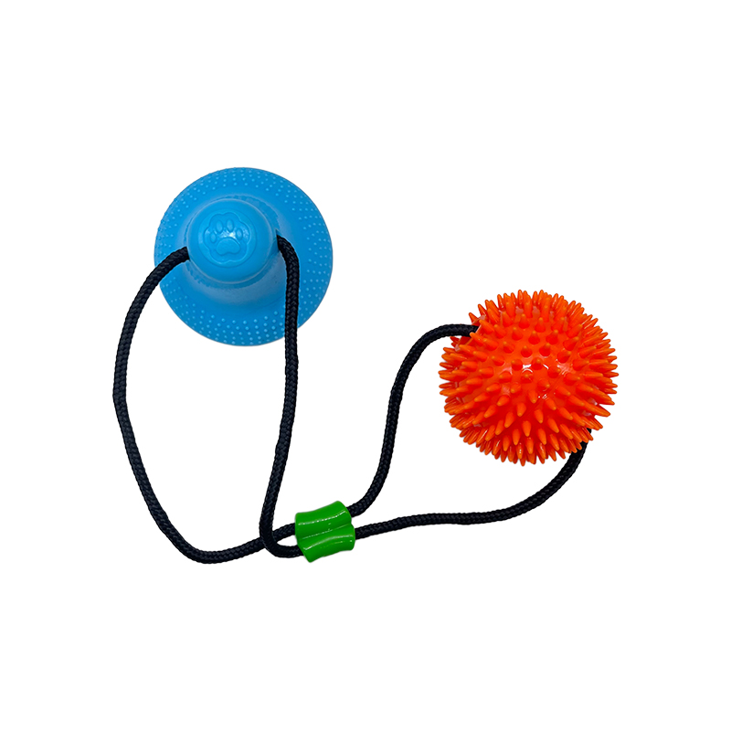 hot sale cleaning rubber chew toy ball with rope and bell tug ringing pet toys dog