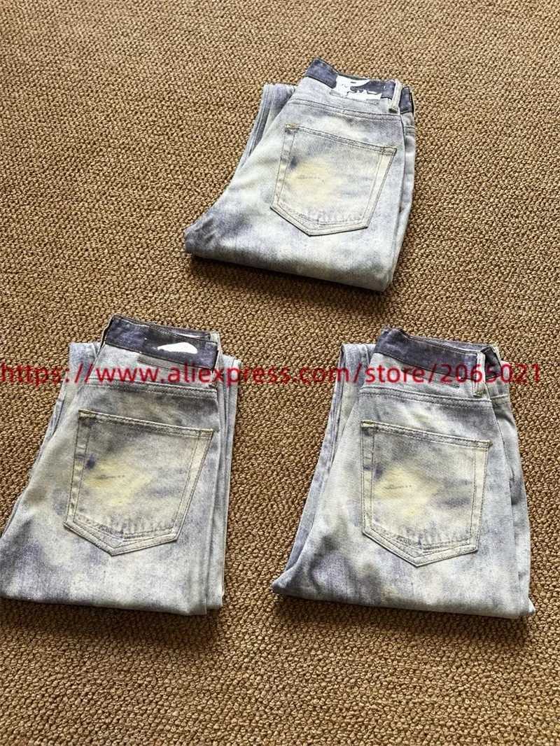 Men's Pants Our Legacy Straight Leg Jeans Pants For Men Women Digital Printing Washed Joggers Trousers J240402