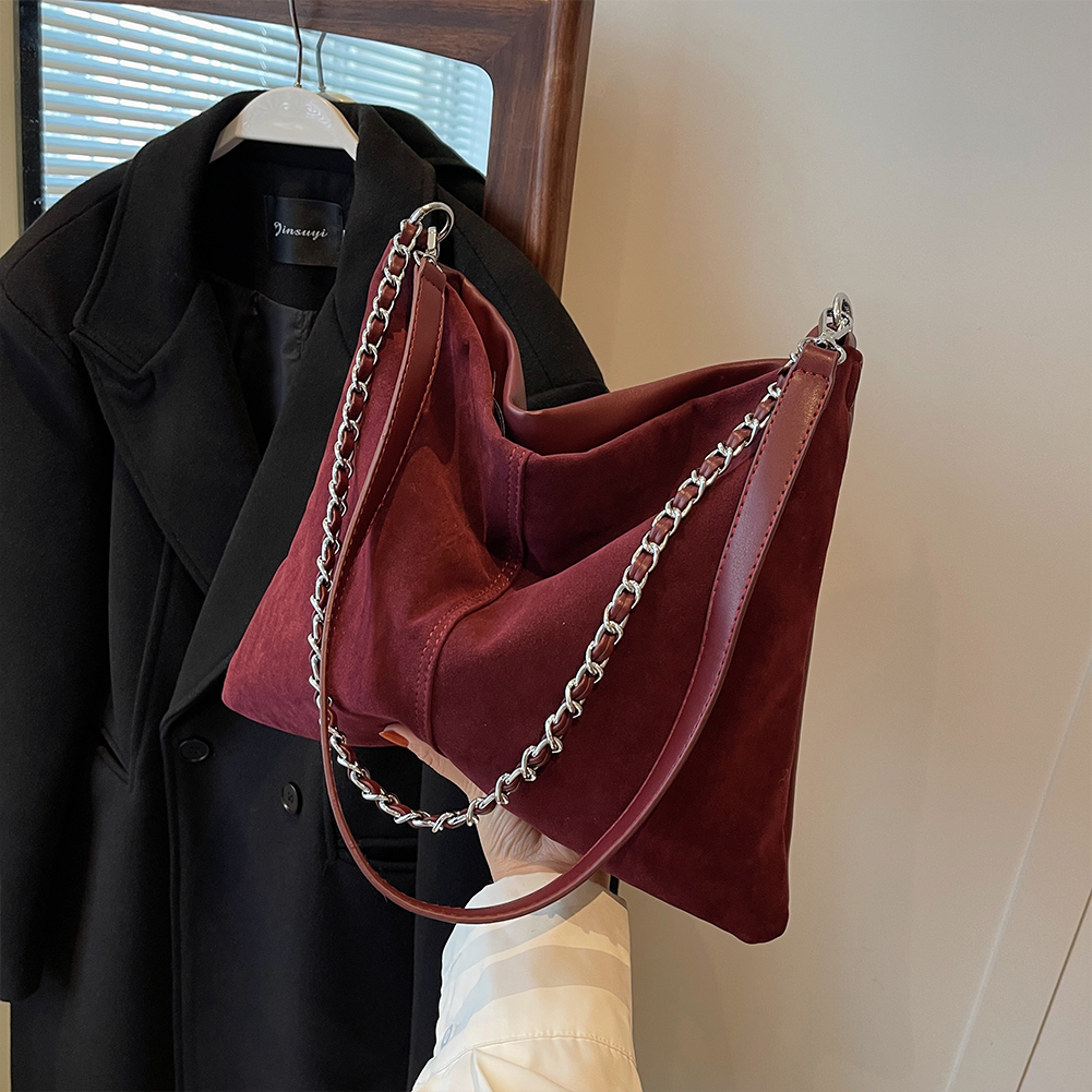 Leisure Retro Suede Suede Bag 2024 New Women's Bag Purse Autumn Winter Versatile One Shoulder Crossbody Bag Sac A Main Femme