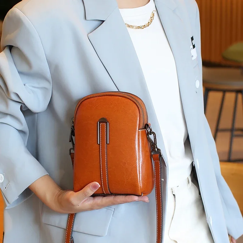 Ladies cowhide Genuine leather handbags women Fashion vintage shoulder bag female crossbody bags luxury high quality 2024 New