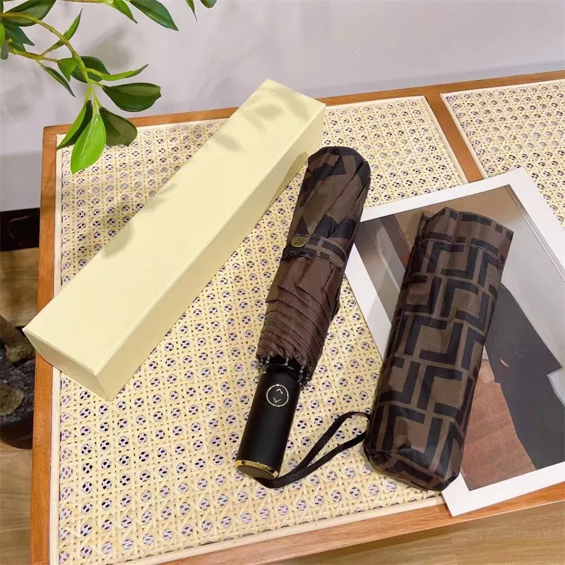 Luxury Designer Folding Umbrella Sun Rain Protection Letter Umbrella Mens Womens Parasol Waterproof Automatic Travel SunShade Umbrellas S25116