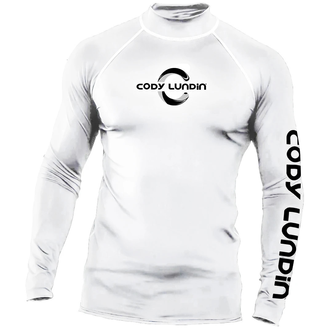 Cody Lundin Mens Long Sleeve Beach UV Protective Shirt Mens Training Swimming Diving Bicycle Rush Protection Quick Dry Surfing T-shirt 241108