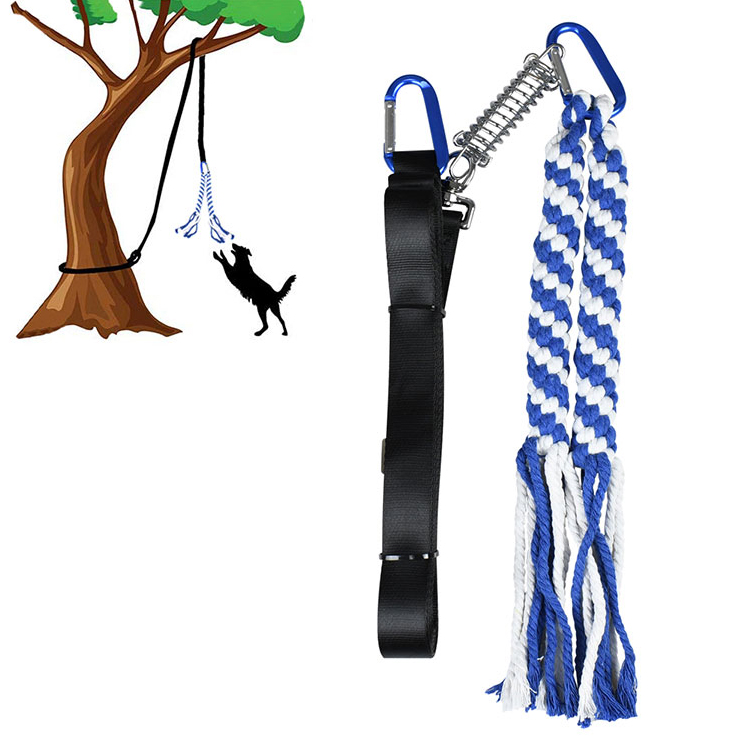 Outdoor Hanging Exercise Rope Pull Tug Of War Toy Muscle Builder Spring Pole Rope Dog Toys For Training Dogs