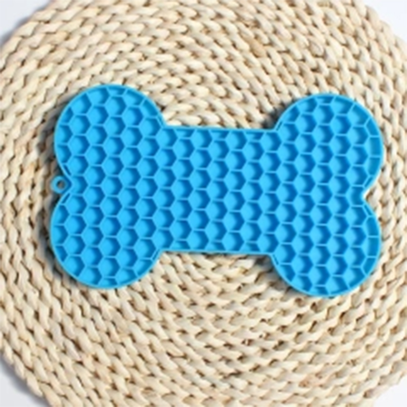 Suction Base Bone Design Pet Licker Pad - Enhanced Slow Eating Solution for Dogs and Cats