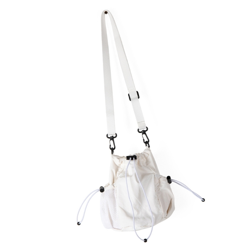 Multi Purpose Nylon Drawstring Bucket Bag With Adjustable Shoulder Strap Crossbody Purse For Trendy Ladies Dropship