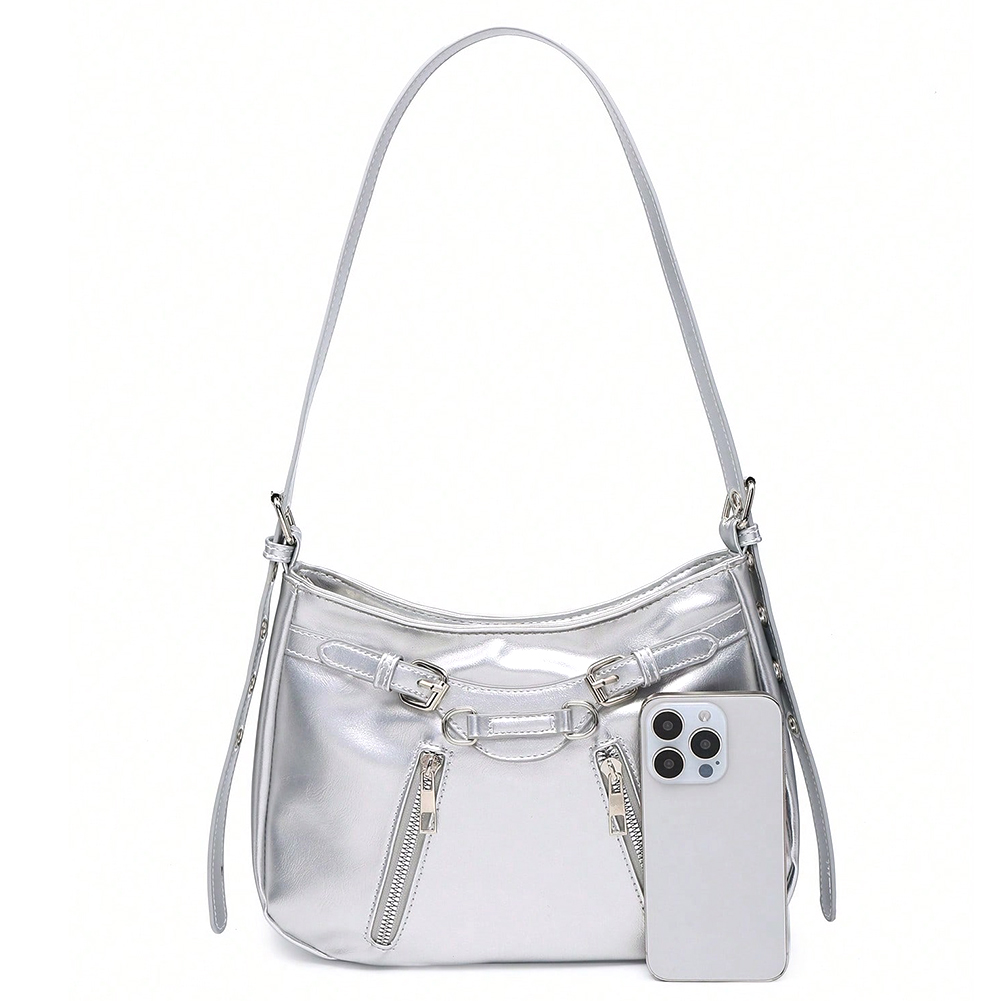 Shoulder Bag for Women Adjustable Strap Underarm Bag PU Leather with Zipper Satchel Purse Clutch Purse for Work Travel