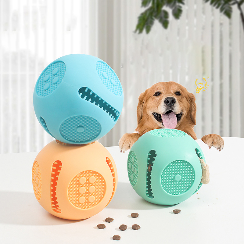 High Quality Toy Ball Food Grade Rubber Cleaning Teeth Nibbling Ball Dog Toy