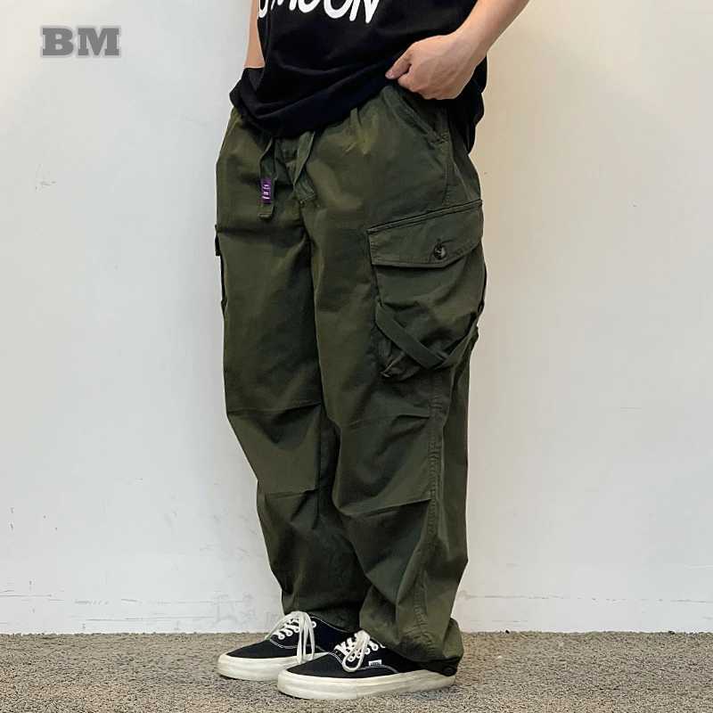 American Vintage High Quality Cargo Pants Men Clothing Japanese Streetwear Multi-Pocket Straight Trousers Harajuku Baggy Pants LX241107