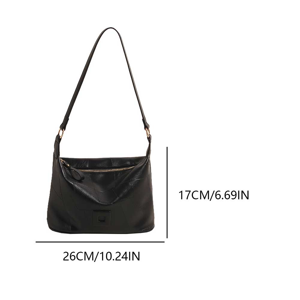 Women Crossbody Bag with Zipper PU Leather Small Tote Bag Pocket Satchel Purse Hobo Bag Travel Commuter Bag