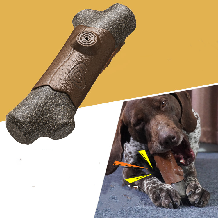 Manufacturer Wholesale BPA free Interact bite resistance Branches bone squeaky pet dog chew rubber toys for aggressive chewer