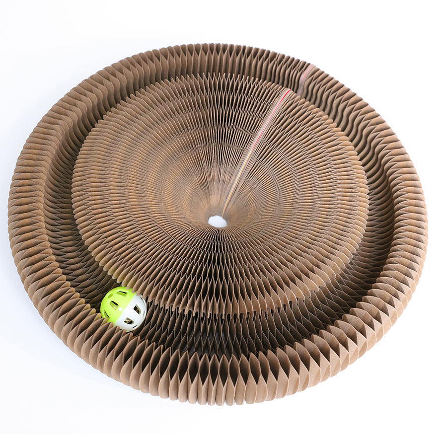 OEM Customized 2-in-1 Rectangle Arch Corrugated Durable Paper Cat Scratcher Lounge Bed Interactive Pet Chew Toy
