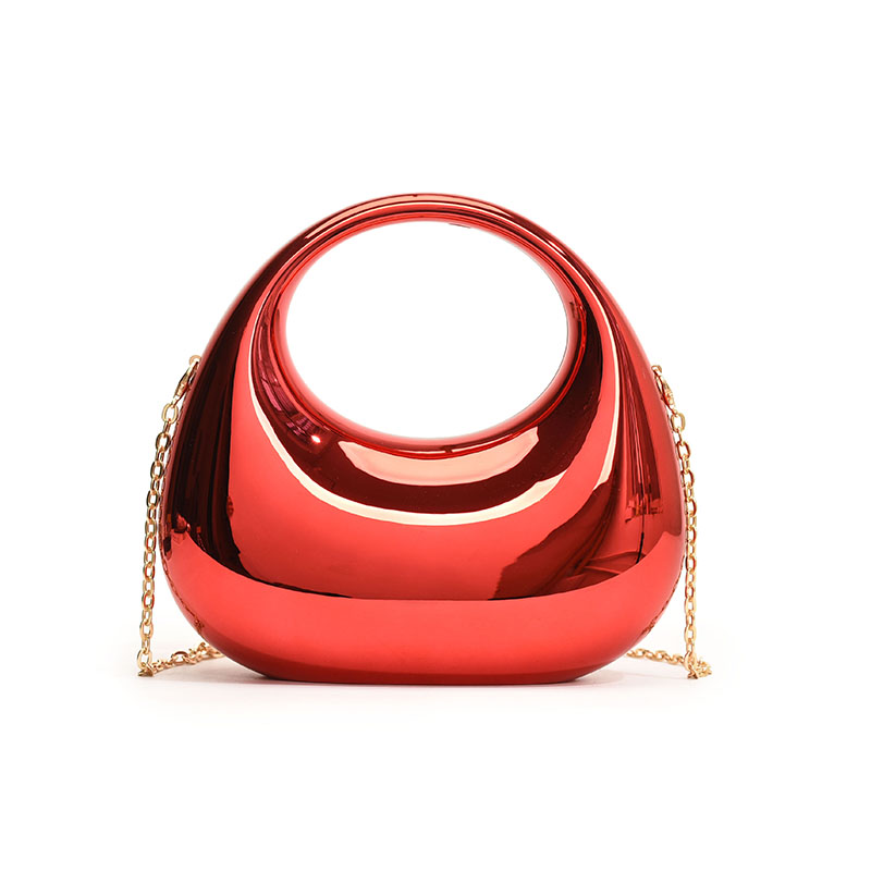 Acrylic Tote Hobo Bag Y2k Crossbody Bag with Detachable Chain Strap Shoulder Bag Moon Shape for Women Wedding Cocktail Party