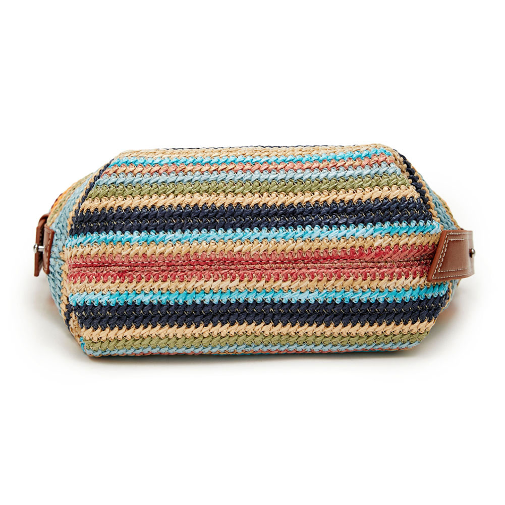 Women Straw Dumpling Bag Adjustable Strap Vintage Shoulder Bag Contrast Color Retro Straw Sling Bag Ladies Summer Daily Bag
