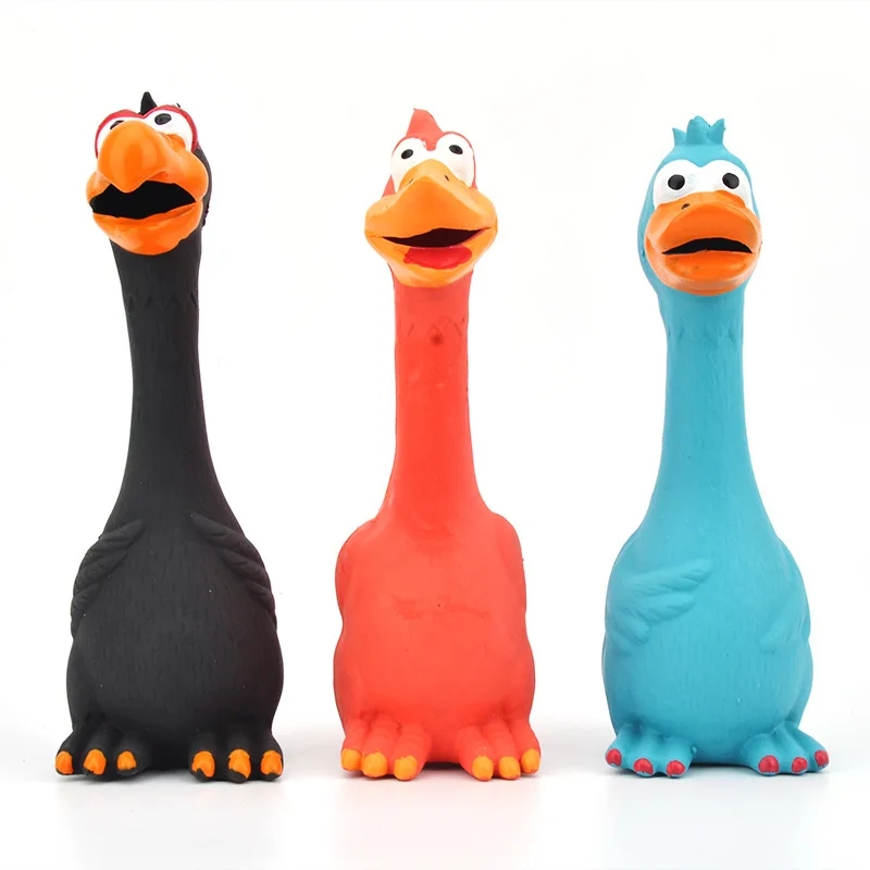 Squeaky Dog Rubber Toys Bite Resistant Dog Latex Chew Chicken Shape Puppy Sound Toy Pet Supplies For Small Medium Large Dog