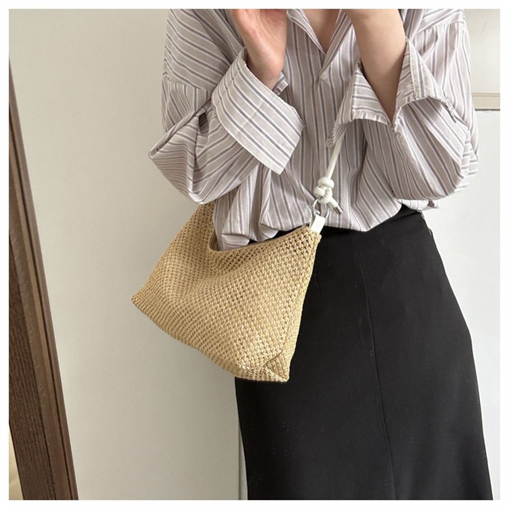 Women Straw Bag Shoulder Bag Woven Beach Handbag for Ladies Large Capacity Tote Bag Girls Rattan Handmade Braid Bag