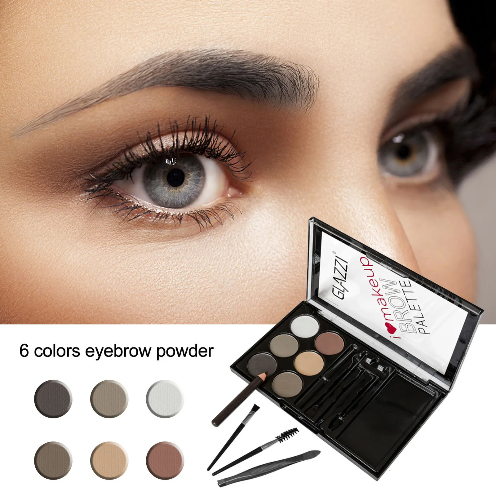 Natural Brown Eyelid Powder Palette Eyelid Contour Enhancer Eyelid Shadow Stamping Waterproof Makeup Kit 241107