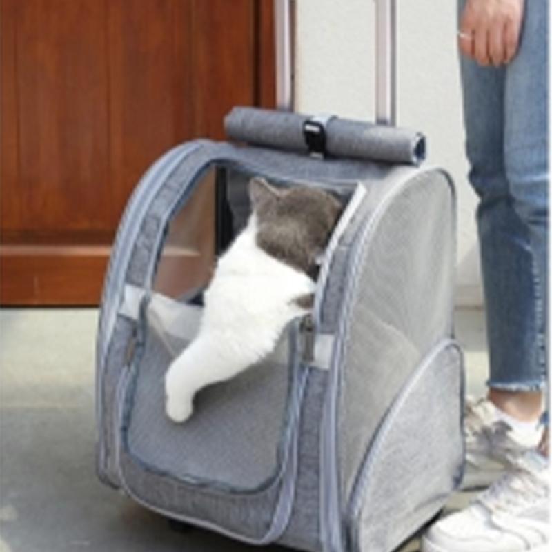 All-in-One Canine Convenience Kit: Sturdy Rolling Kennel for Stress-Free Transportation of Your Furry Companion