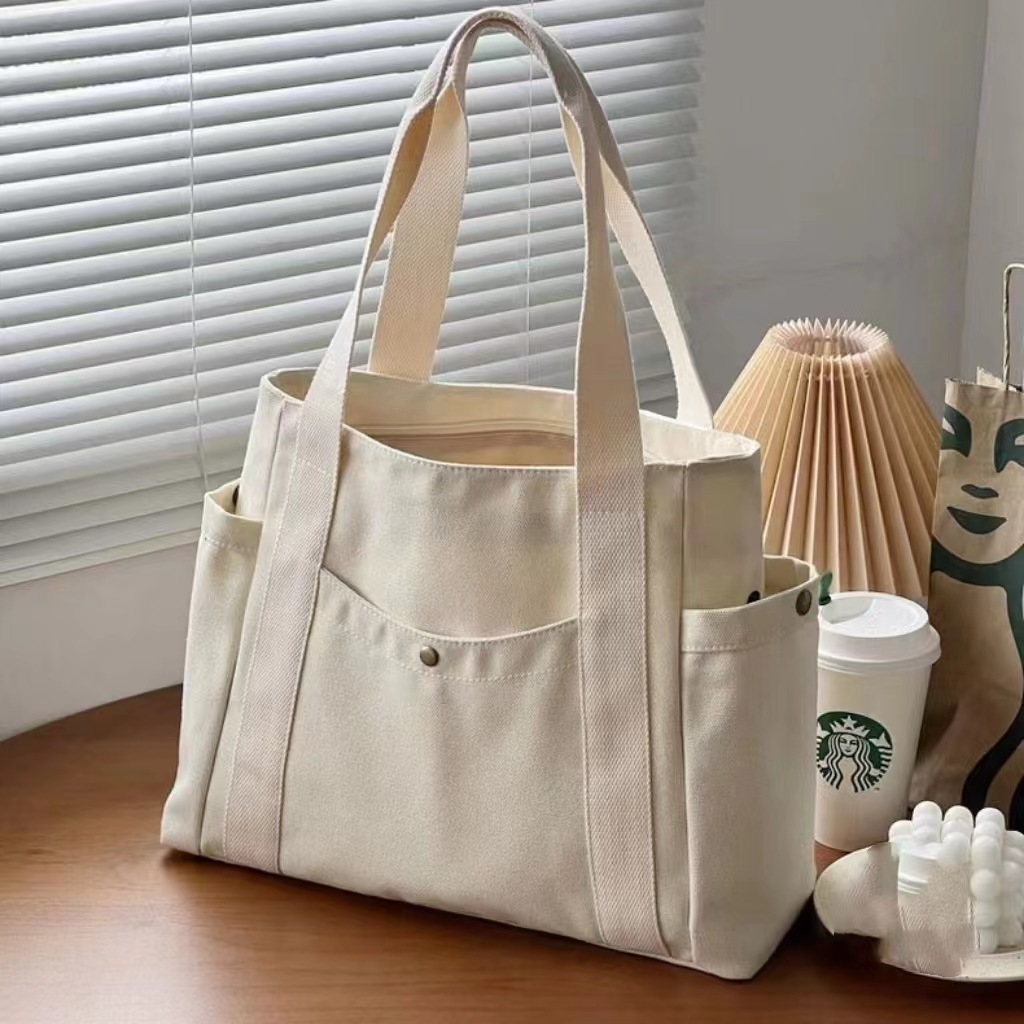Canvas bag women ins Sen all-match shoulder bag large capacity book school commuter bag handbag