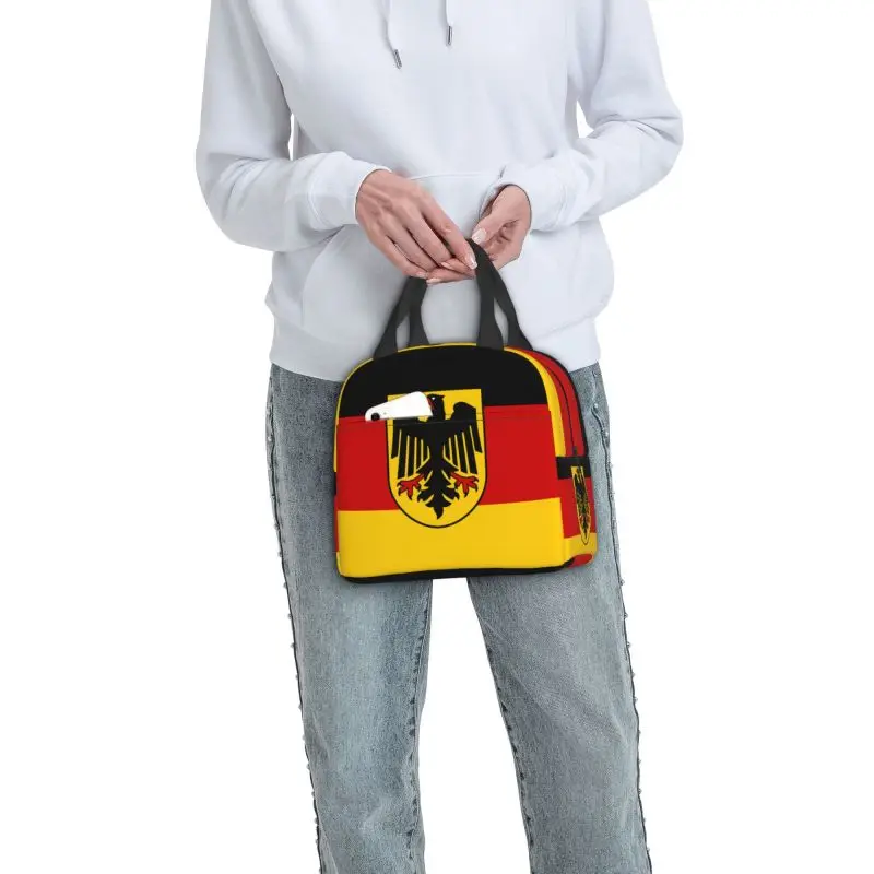 Germany Flag Lunch Bag Men Women German Patriotic Thermal Cooler Insulated Lunch Box for Children School