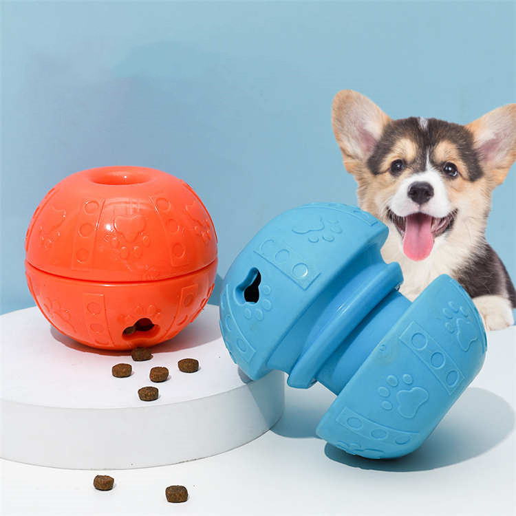 Hot-selling Removable Pet Dog Feeder Roller Toys Wholesale Eco-friendly Non-toxic TPR Dog Cat Food Leaking Interactive Toys