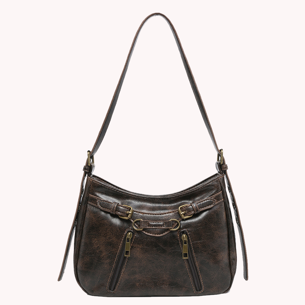 Shoulder Bag for Women Adjustable Strap Underarm Bag PU Leather with Zipper Satchel Purse Clutch Purse for Work Travel