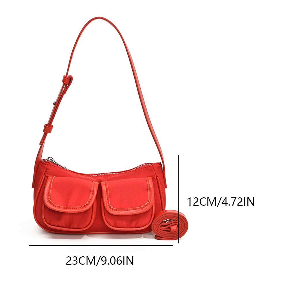 Women Underarm Bag Stylish Crossbody Bag Adjustable Strap Casual Satchel Bag Multi-pockets Oxford Shoulder Handbag Chic Hobo Bag