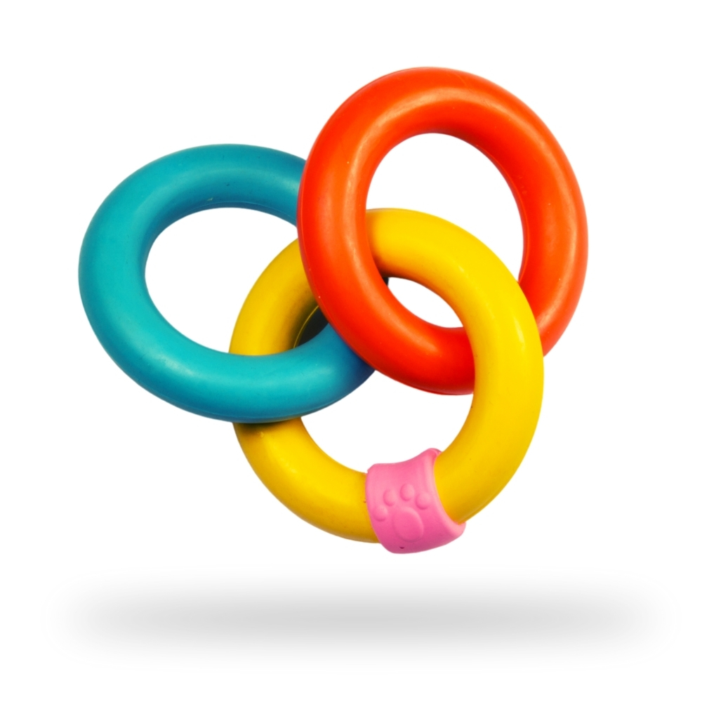 Dog Toy Chew Toy Hot Selling Invincible Chains Three Ring Rubber