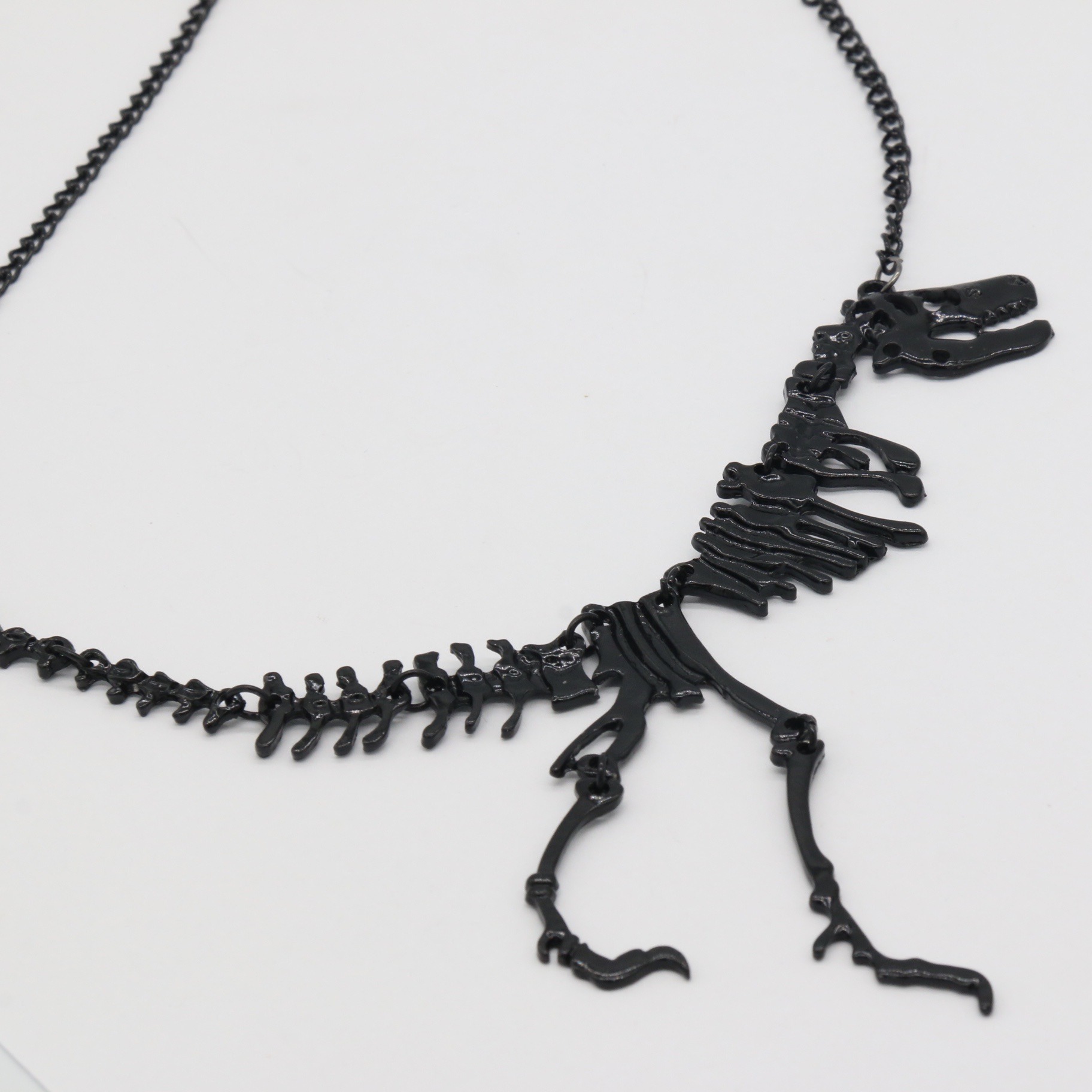 New Cross Border Foreign Trade Hip Hop Punk Exaggerated Personality Dinosaur Skeleton Alloy Decorative Necklace Pendant for Men and Women
