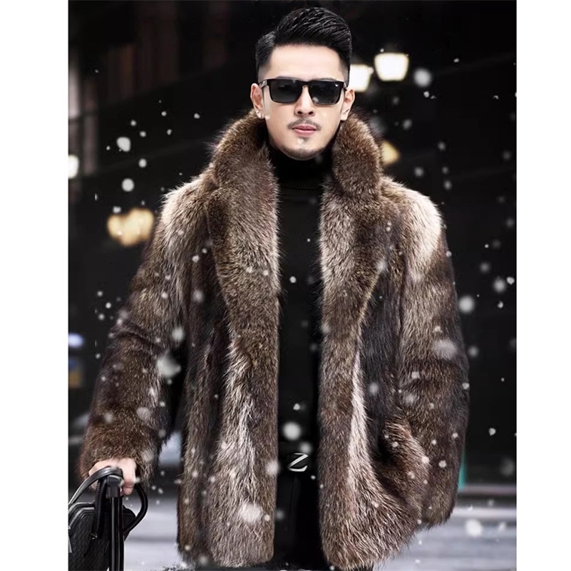 S-6XL size mens jacket warm mink velvet mens winter jacket brown outdoor sports leisure short park 241107