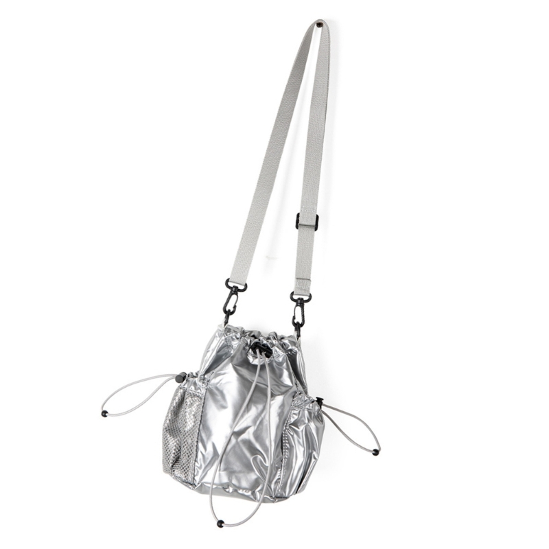 Multi Purpose Nylon Drawstring Bucket Bag With Adjustable Shoulder Strap Crossbody Purse For Trendy Ladies Dropship