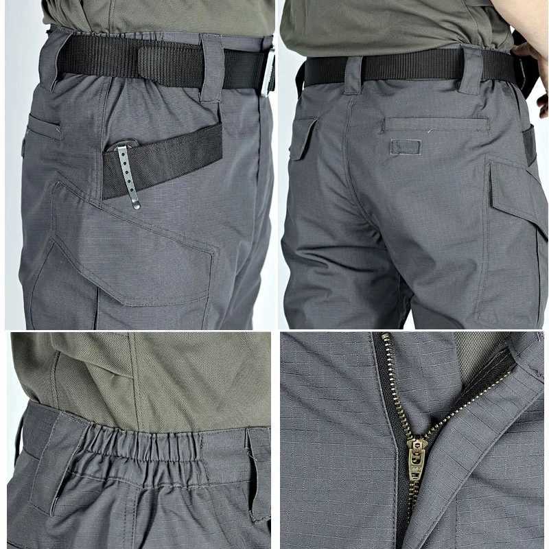 Multi-Pockets Tactical Cargo Pants Mens Casual Multi Pockets Cargo Trousers Waterproof Wear-resisting Trousers Male Outwear LX241107
