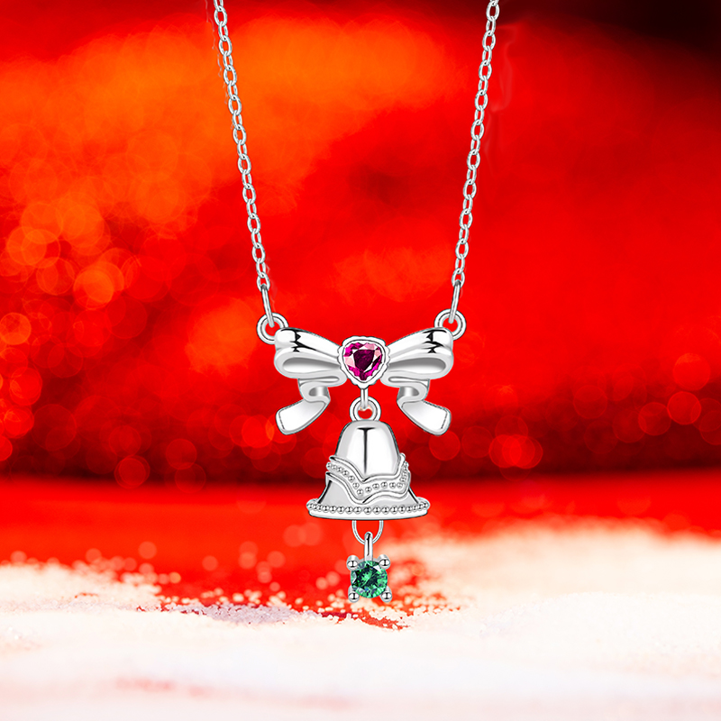 Original Design Zircon-Adorned Christmas Pendant Necklace - Ladies' Holiday Jewelry
