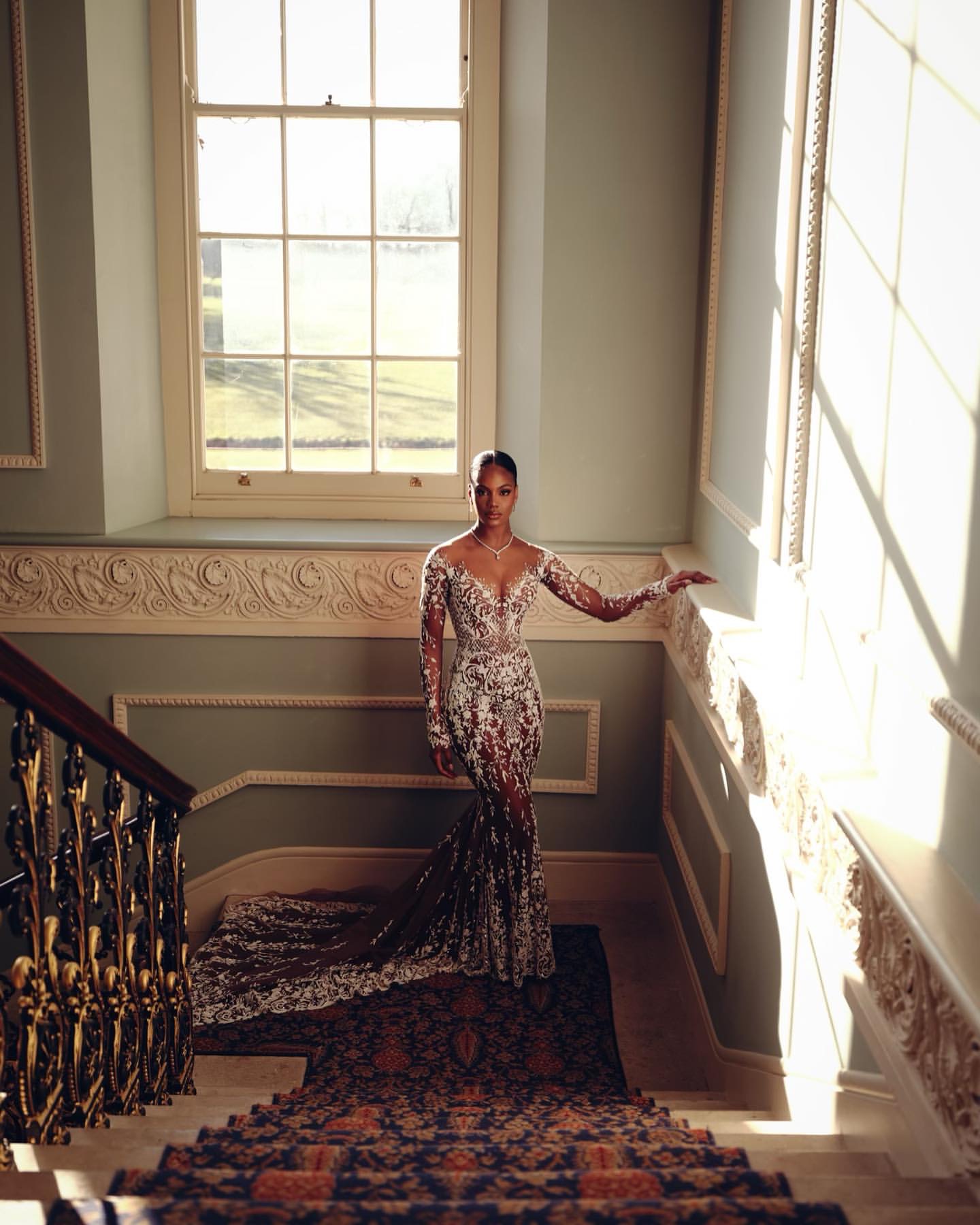 Chart Mermaid Stunning Wedding Dress Tan Illusion Long Sleeves Fulllace Wedding Dresses Bridal Gowns Sweep Train Lacefull Designer Bride Dress es