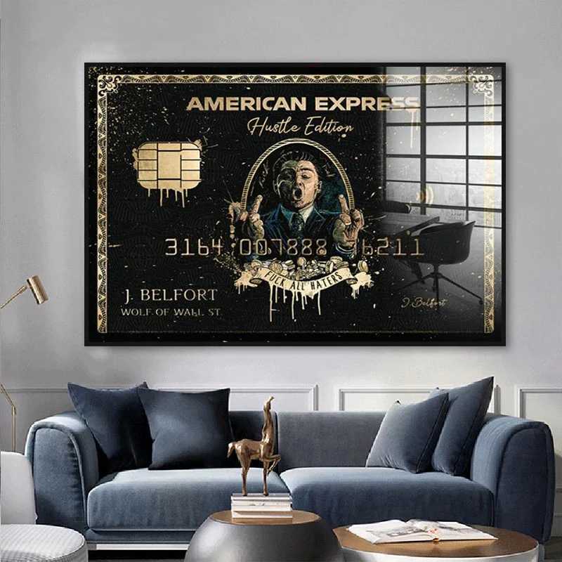 American Express Wall Street Wolf ic Graffiti Movie Poster Canvas Printing Financial Tycoon Pictures Home Wall Decoration X241107