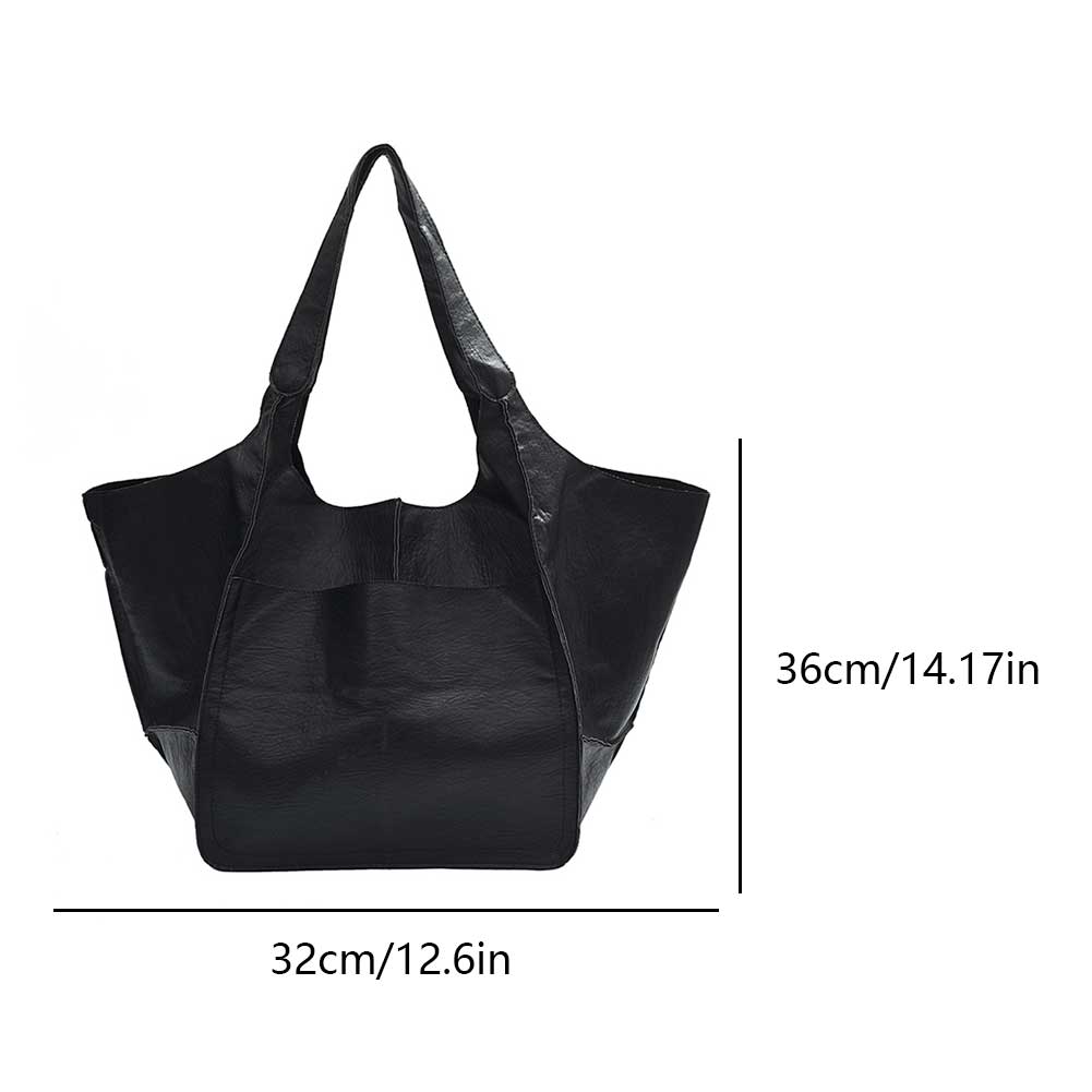 Women PU Vintage Tote Bag Large Capacity Trendy Commuting Bag Solid Color Oversized Weekender Handbags Outdoor Travel Bag