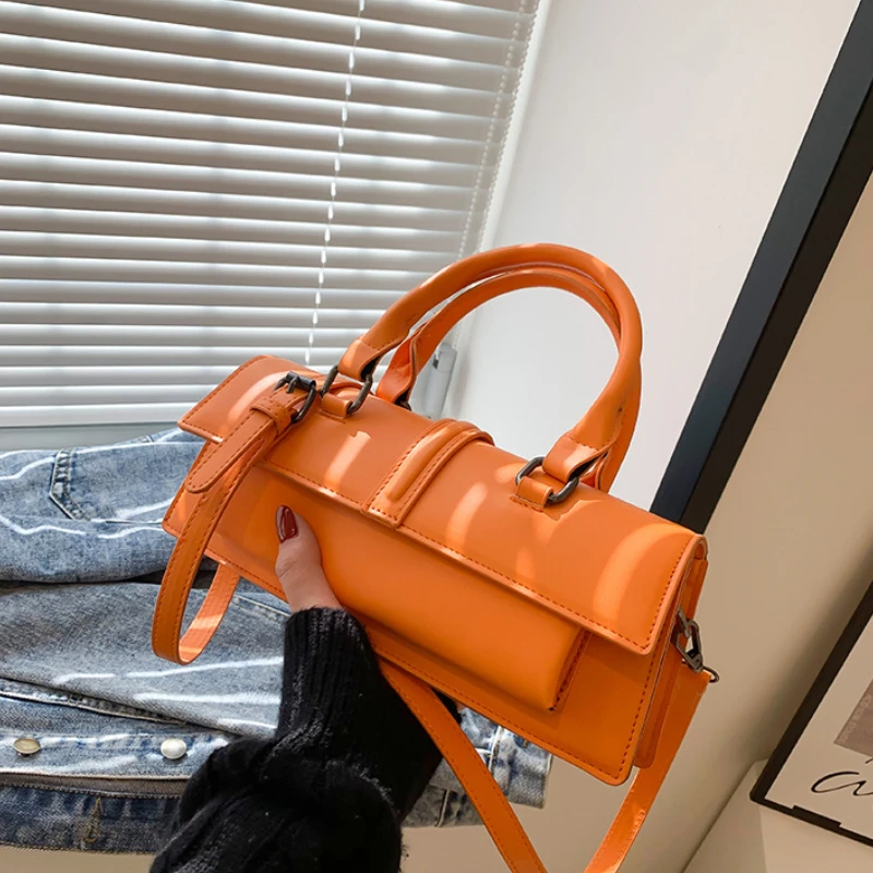 New Free Delivery Small Handbags And Purses Designer Orange Shoulder Bag Stone Pattern Leather Crossbody Female Clutch Bags For Women Designer Bag Lux