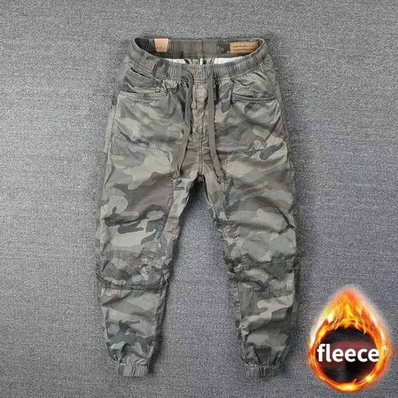 Winter Working Clothes for Men 2023 Camouflage Cargo Fleece Men Military Tactical Overalls Oversize 4XL Training Harem Pants LX241107