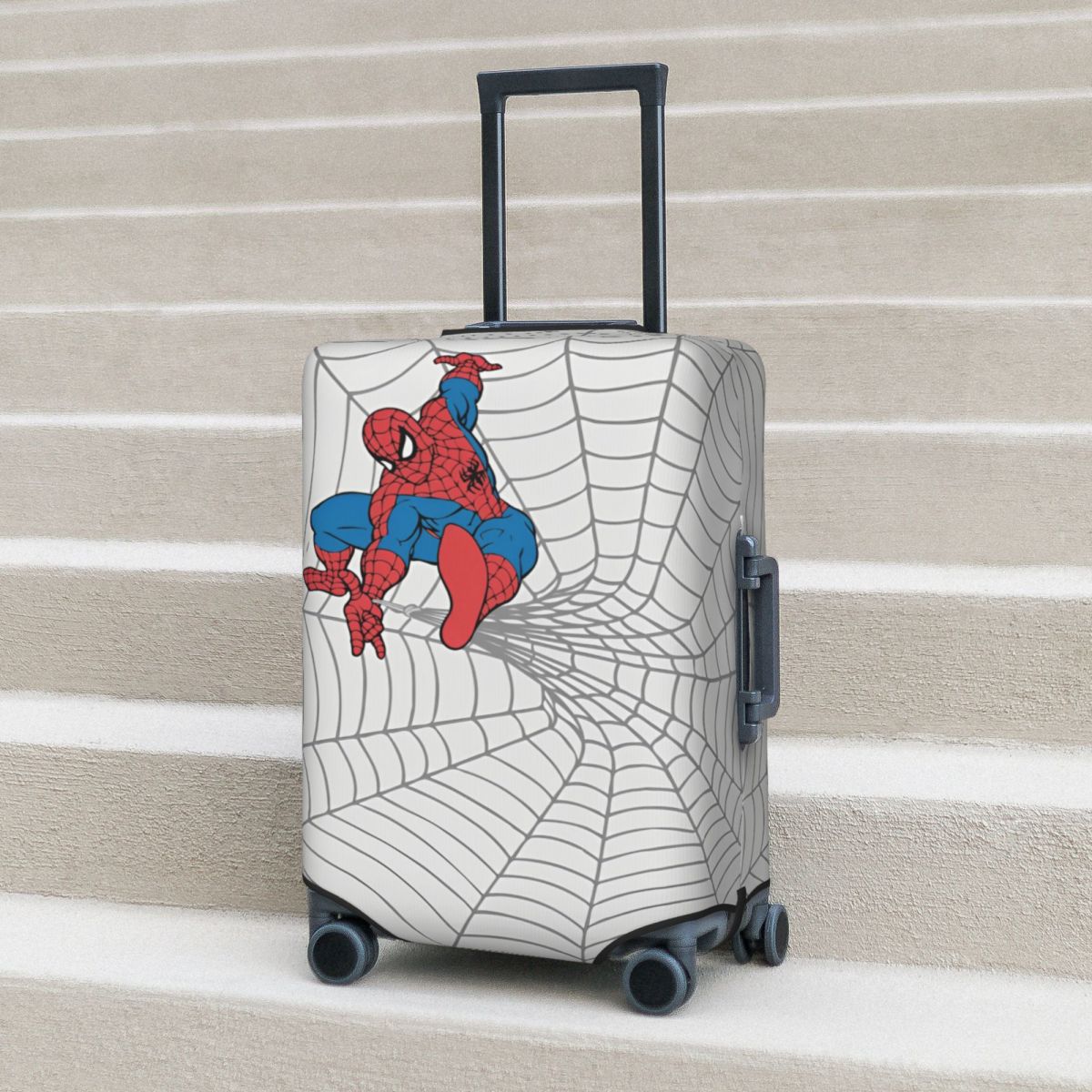 Spider Man In Center Of Web Suitcase Cover Vacation Strectch Luggage Supplies Travel Protector
