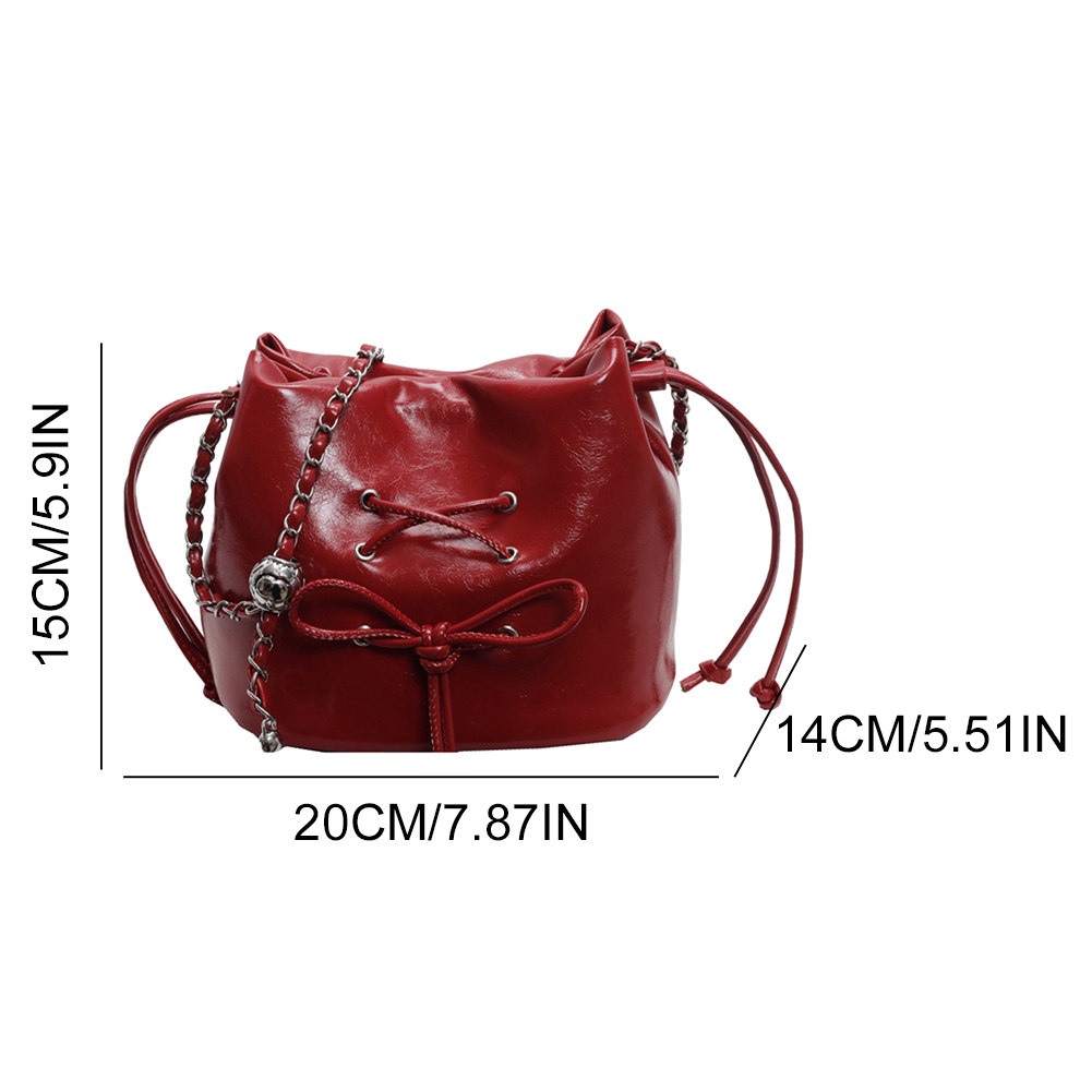 Women Luxury Shoulder Bag Solid Color Daily Tote Handbag Adjustable Strap Bucket Crossbody Bag Ladies Outdoor Bag
