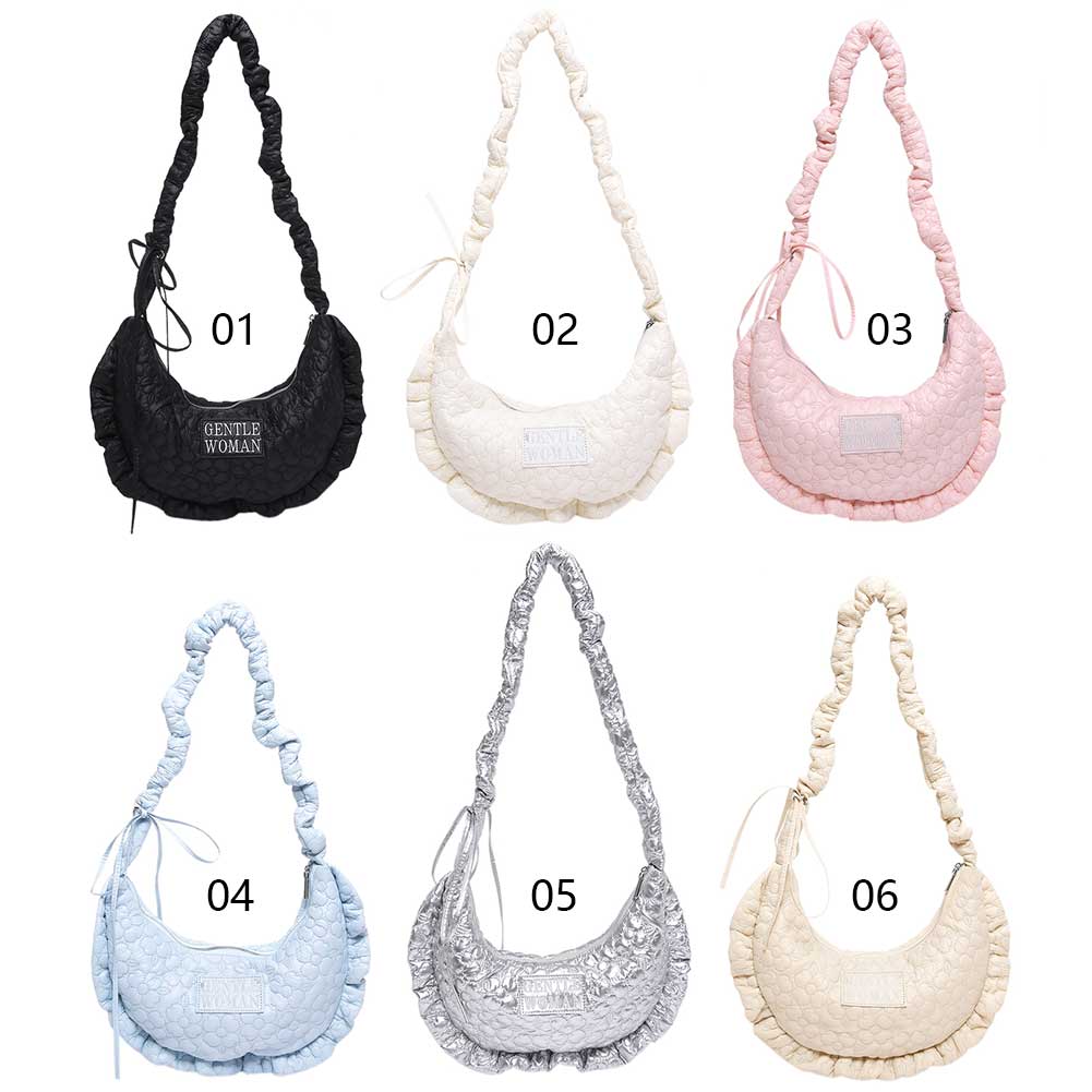 Puffer Shoulder Bag Lightweight Shoulder Purse Soft Dumpling Bag with Adjustable Strap Cloud Bag for Women Work Shopping Travel
