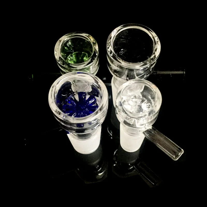 Wholesale Glass Bowls with Blue Green black clear Snowflake Filter Bowl for Glass Bongs 10mm 14mm 18mm Fit Oil Rigs Glass Bongs LL
