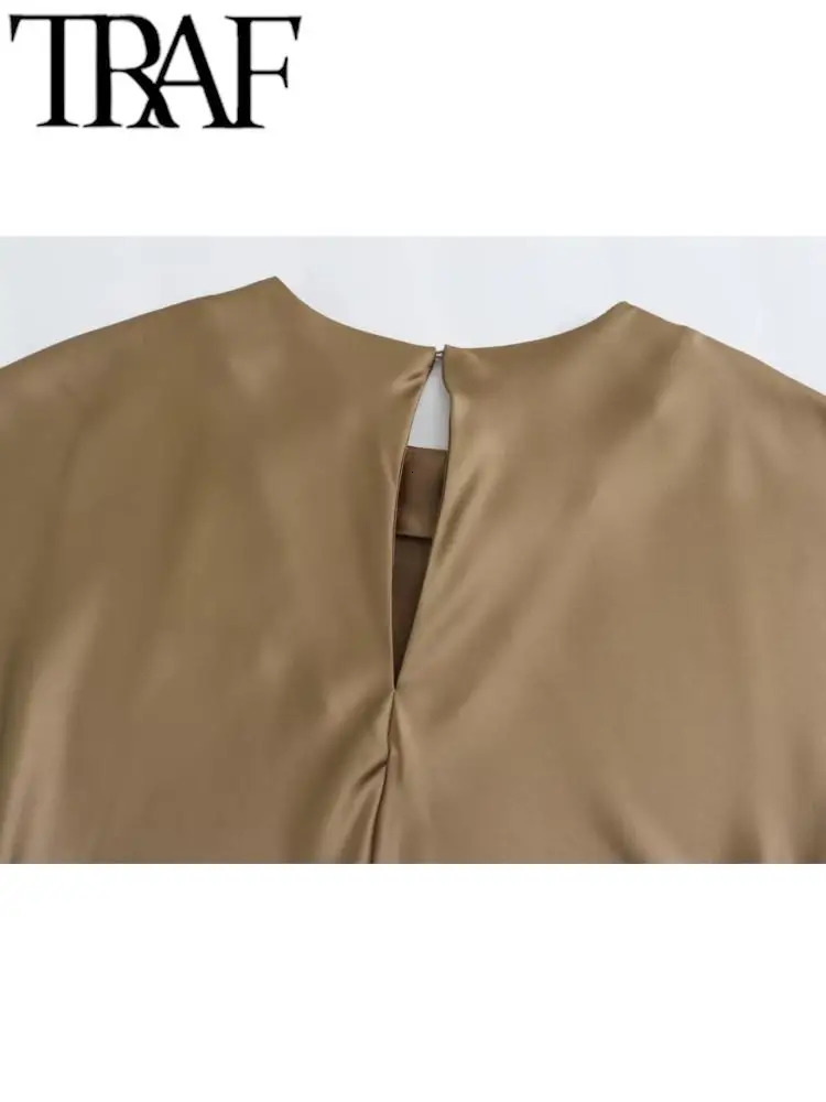 TRAF GAL Summer Women Elegant Satin Long Dress Keyhole Back A-Line Sleeveless Mujer Slim Midi Dress Party Robe Y2K Thin 240319