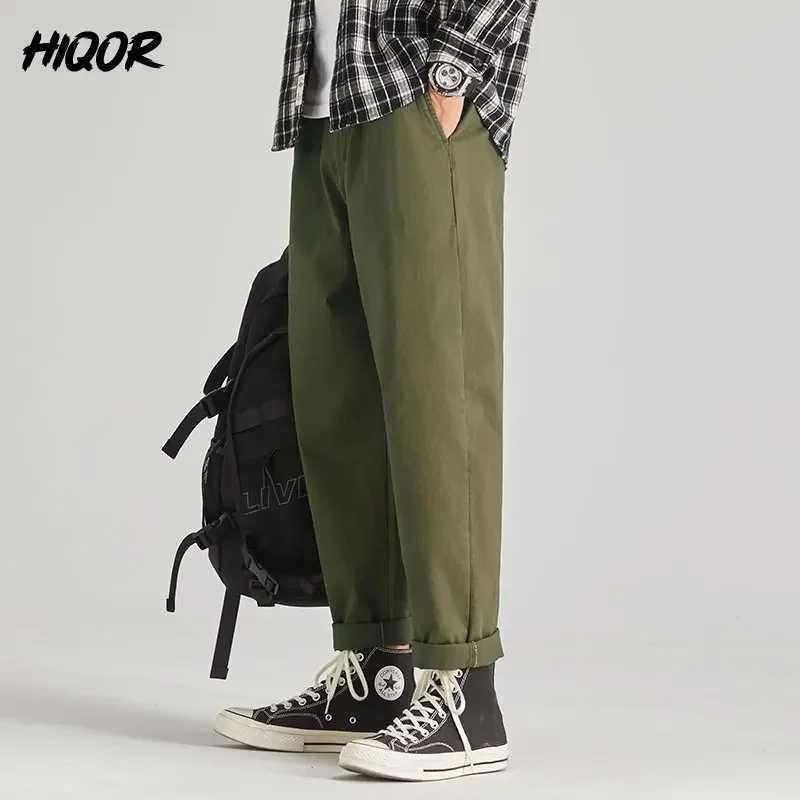 HIQOR Brand Japanese Cargo Trousers for Men New Mens Black Casual ArmyGreen Pants Trousers Mens Jumpsuit Male Oversize Pants LX241107