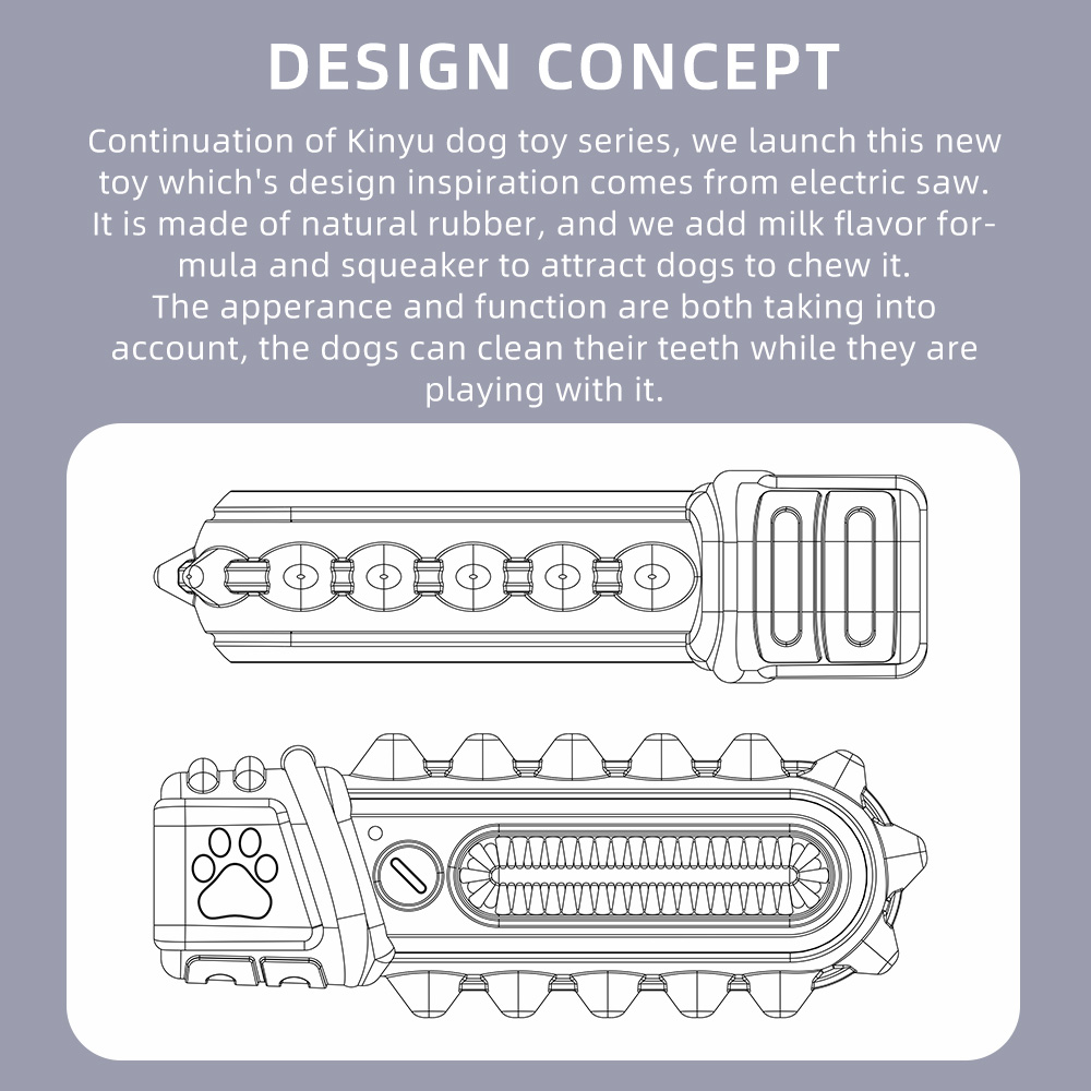 Kinyu Pet Supplies Original Factory 2023 Dropshipping Product Purple Saw Shape Dog Teeth Cleaning Squeaky Durable Chew Dog Toy